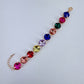 Gold Finish Multicolor Round Stones Bracelet