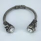 Cable Style Bangle Bracelet with Rhinestone
