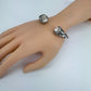 Cable Style Bangle Bracelet with Rhinestone