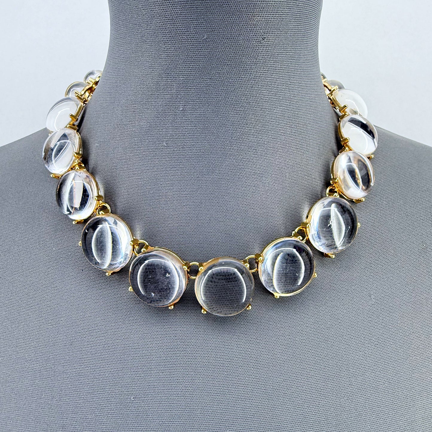 Multicolor or Clear Resin Round Necklace