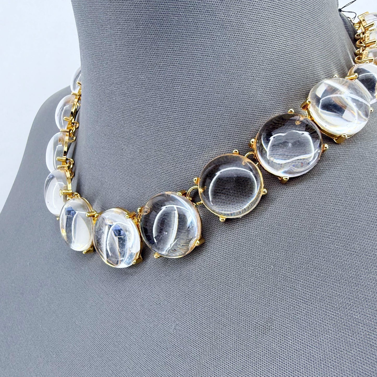Multicolor or Clear Resin Round Necklace