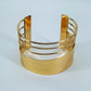 Gold Finish Layered Adjustable Cuff Bracelet