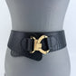 Black Stretchable Belt Leatherette Style