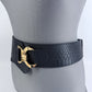 Black Stretchable Belt Leatherette Style