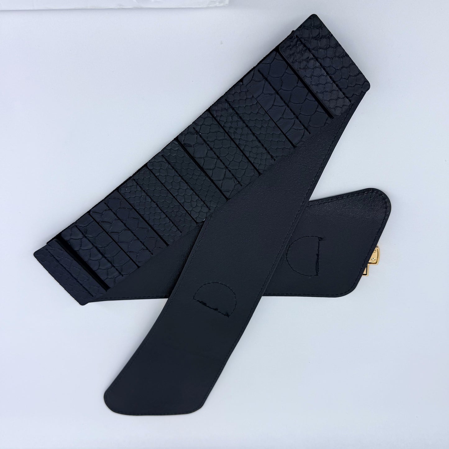 Black Stretchable Belt Leatherette Style