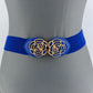 Stretchable Belt Flower Rose Design Buckle