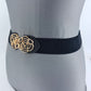Stretchable Belt Flower Rose Design Buckle