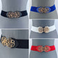 Stretchable Belt Flower Rose Design Buckle