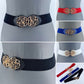 Stretchable Belt Flower Rose Design Buckle