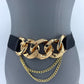 Stretchable Belt with Link Chain Decor