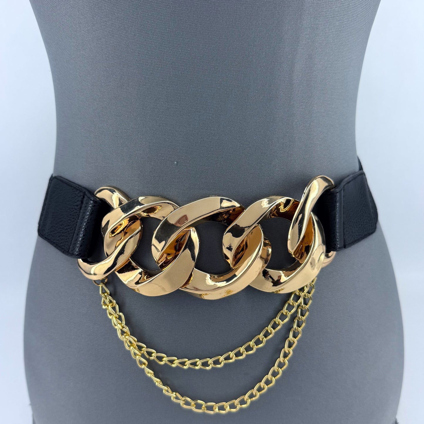 Stretchable Belt with Link Chain Decor