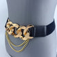 Stretchable Belt with Link Chain Decor