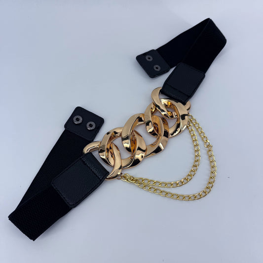 Stretchable Belt with Link Chain Decor