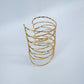 Gold Finish Crossed Adjustable Cuff Bracelet