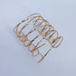 Gold Finish Crossed Adjustable Cuff Bracelet