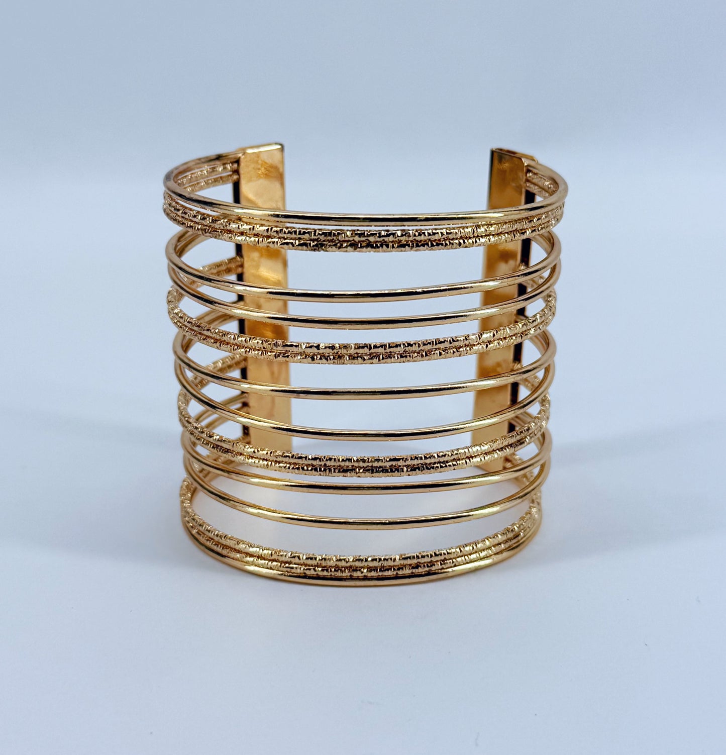 Gold Finish  Adjustable Cuff Bracelet