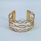 Gold Finish Twisted Layered Adjustable Cuff Bracelet