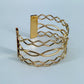 Gold Finish Twisted Layered Adjustable Cuff Bracelet