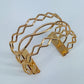 Gold Finish Twisted Layered Adjustable Cuff Bracelet