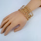 Gold Finish Twisted Layered Adjustable Cuff Bracelet