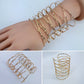 Gold Finish Crossed Adjustable Cuff Bracelet