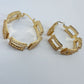 40mm Hoop Earrings Rectangle full of Rhinestones
