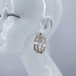 40mm Hoop Earrings Rectangle full of Rhinestones