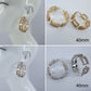 40mm Hoop Earrings Rectangle full of Rhinestones