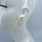 Clover Shape with Clear Rhinestones Hoop Earrings