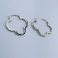 Clover Shape with Clear Rhinestones Hoop Earrings