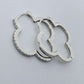 Clover Shape with Clear Rhinestones Hoop Earrings