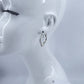 Clover Shape with Clear Rhinestones Hoop Earrings
