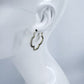 Clover Shape with Clear Rhinestones Hoop Earrings
