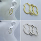 Clover Shape with Clear Rhinestones Hoop Earrings