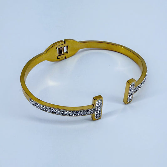 Stainless Steel Spring Open Cuff Bracelet