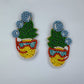 Pineapple Snorkeling Beaded Post Back Earrings