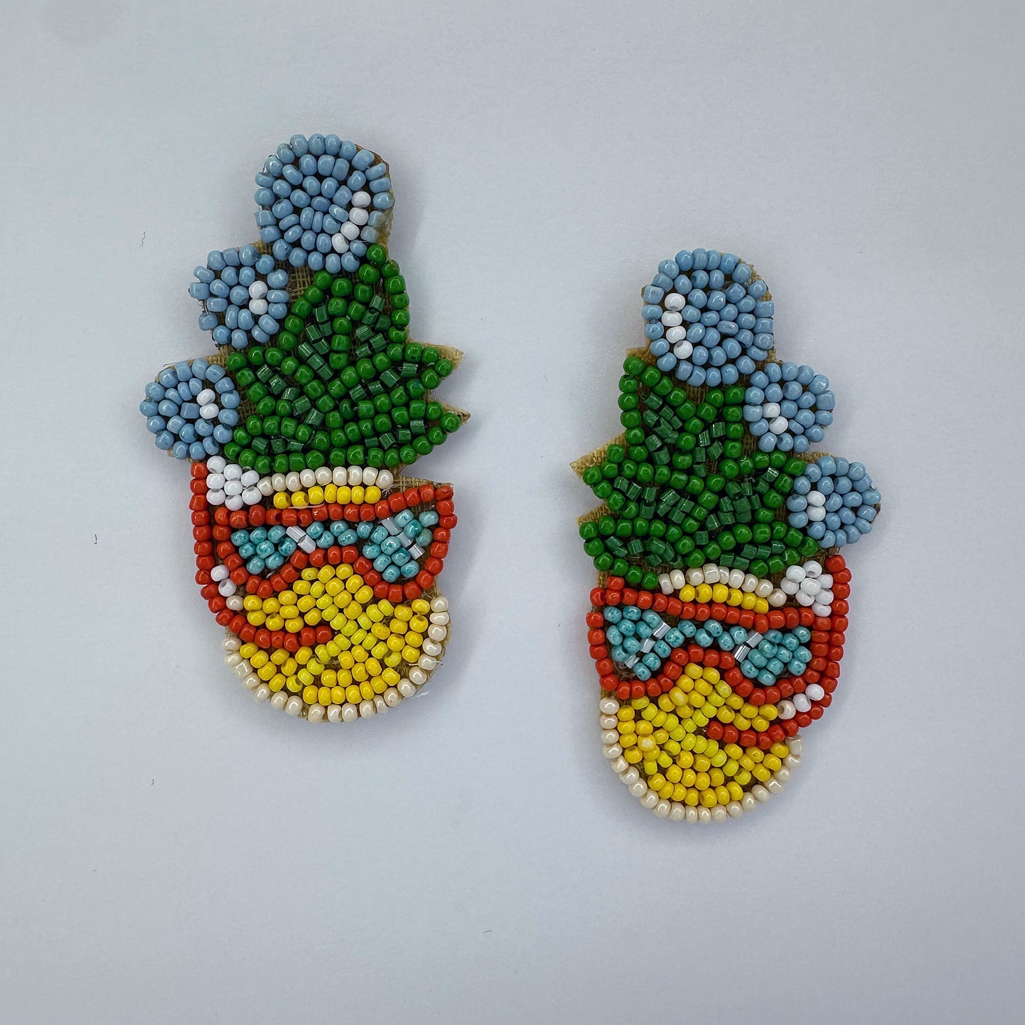 Pineapple Snorkeling Beaded Post Back Earrings