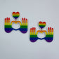 Hands Sign Heart Shape Rainbow Earrings
