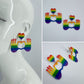 Hands Sign Heart Shape Rainbow Earrings