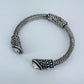 Cable Style Bangle Bracelet Heart Rhinestone