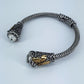 Cable Style Bangle Bracelet Gold Finish Butterfly