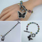Multicolor Stones Buttefrly Charm Toggle Bracelet