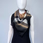 Cotton Square Scarf Taupe Checkered Print