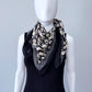 Cotton Square Scarf Black Initial D Print