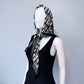Cotton Square Scarf Black Initial D Print