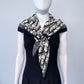 Cotton Square Scarf Black Initial D Print