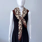 Cotton Square Scarf Brown Initial D Print