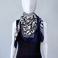 Cotton Square Scarf Blue Initial D Print