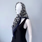 Cotton Square Scarf Blue Initial D Print
