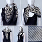 Cotton Square Scarf Black Initial D Print